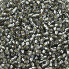 50g Toho Round Seed Bead 11/0 Silver Lined Transparent Matte Light Gray (29AF)