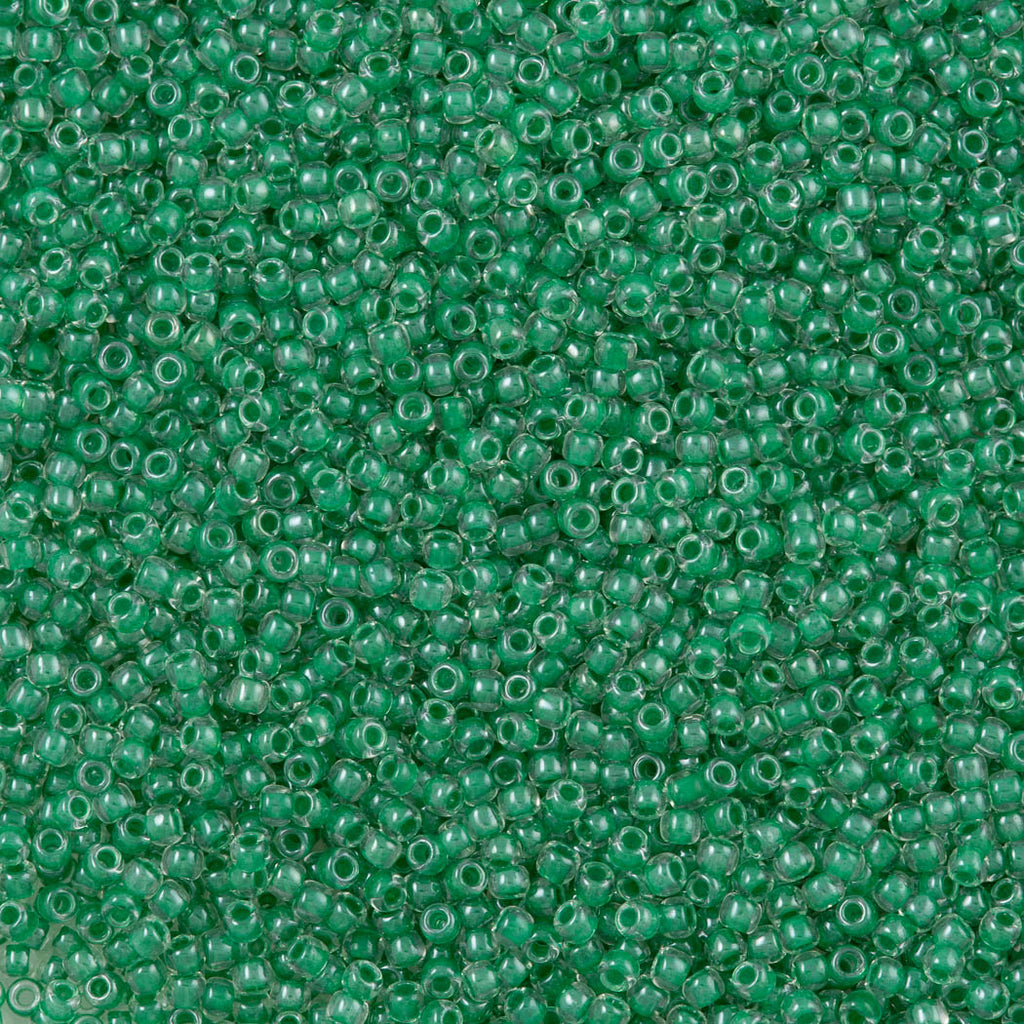 50g Toho Round Seed Bead 11/0 Inside Color Crystal Apple Green Lined (343)