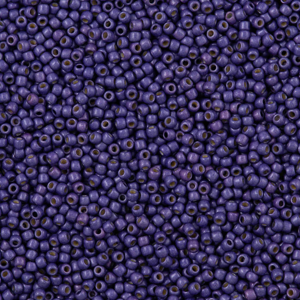 50g Toho Round Seed Bead 11/0 PermaFinish Matte Galvanized Violet (581PFF)