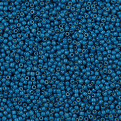 50g Toho Round Seed Bead 11/0 PermaFinish Matte Galvanized Aqua Sky (582PFF)