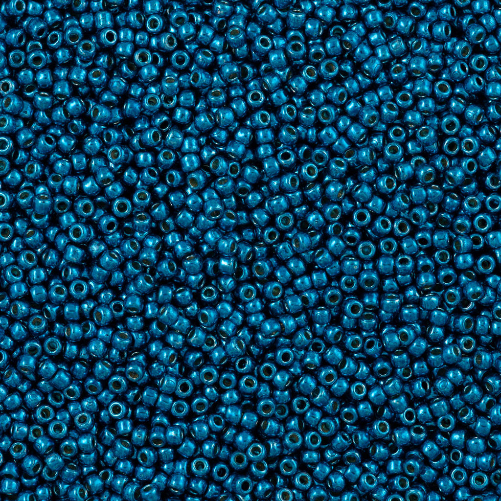 50g Toho Round Seed Bead 11/0 PermaFinish Galvanized Turkish Blue (584PF)