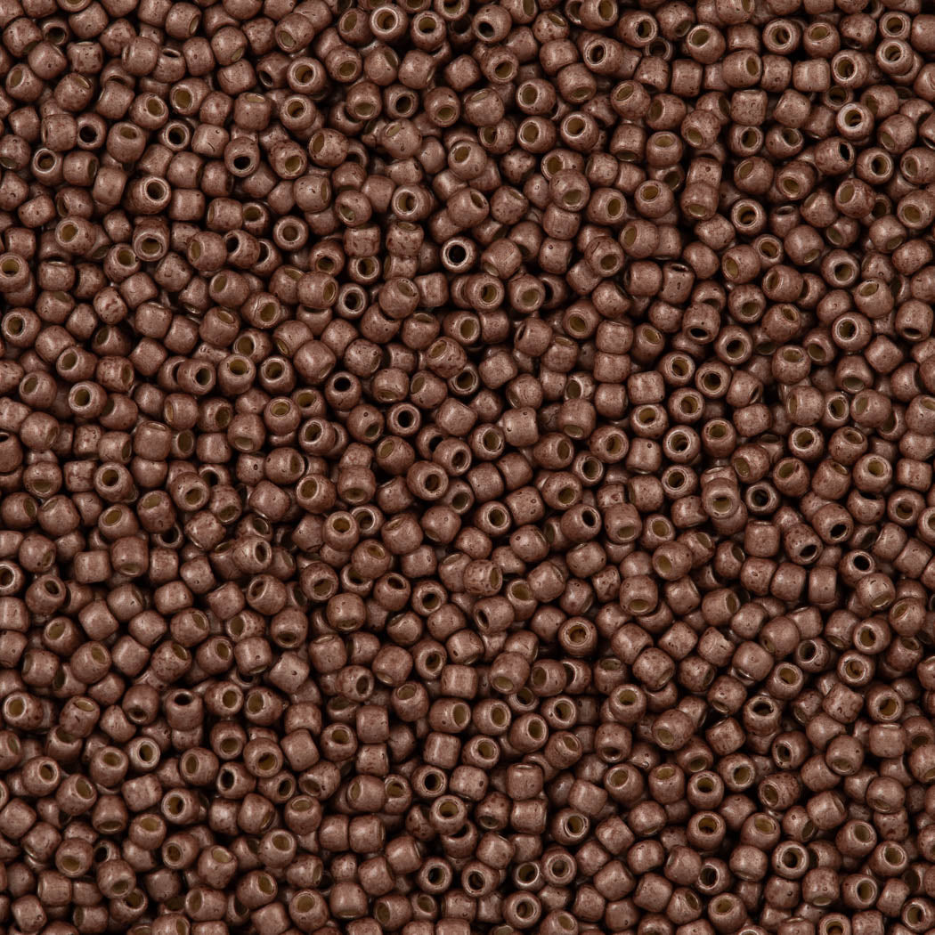 50g Toho Round Seed Bead 11/0 PermaFinish Matte Galvanized Almond (593PFF)