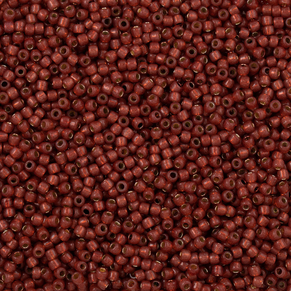 50g Toho Round Seed Bead 6/0 PermaFinish Translucent Silver Lined Pomegranate (2113PF)