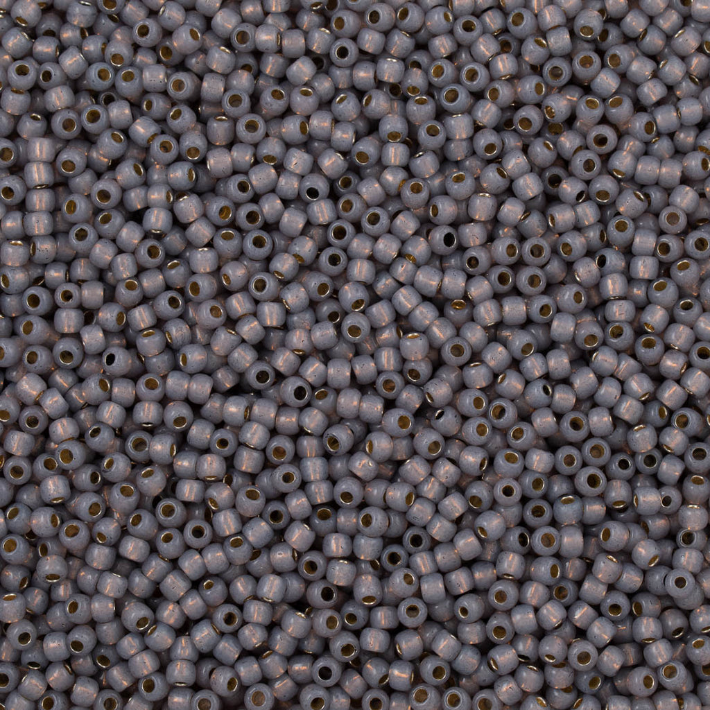50g Toho Round Seed Bead 6/0 PermaFinish Translucent Silver Lined Gray (2115PF)
