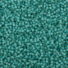 50g Toho Round Seed Bead 6/0 PermaFinish Translucent Silver Lined Dark Peridot (2119PF)