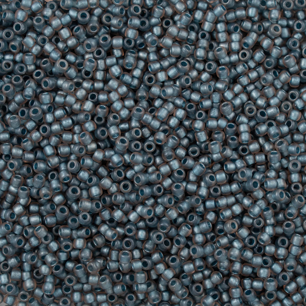50g Toho Round Seed Bead 6/0 Matte South Pacific Blue Lined Crystal (288F)