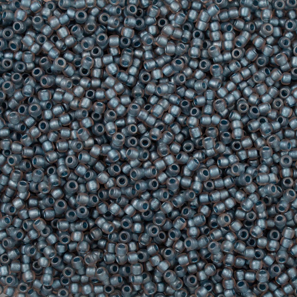 50g Toho Round Seed Bead 6/0 Matte South Pacific Blue Lined Crystal (288F)