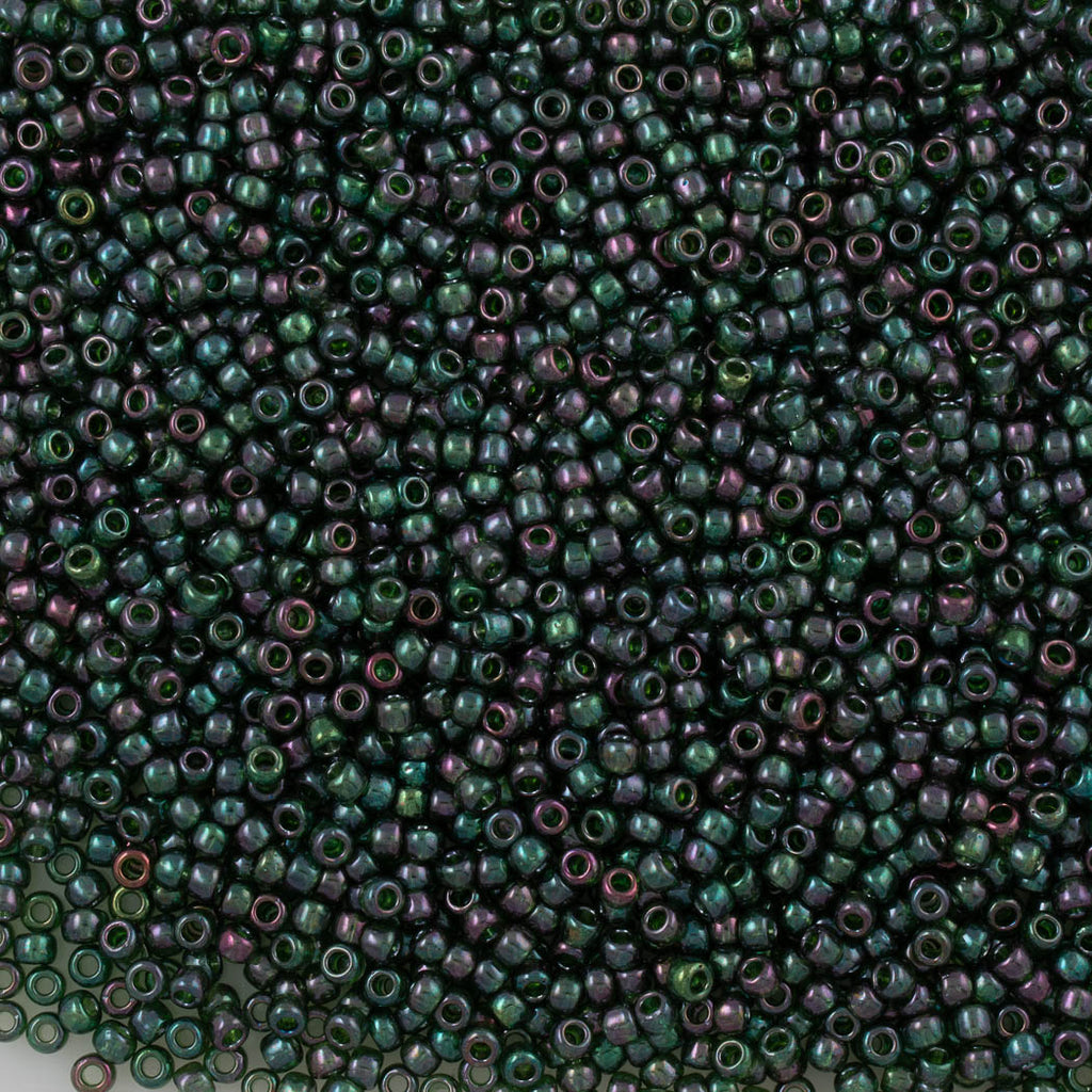 50g Toho Round Seed Bead 6/0 Gold Lustered Emerald (322)