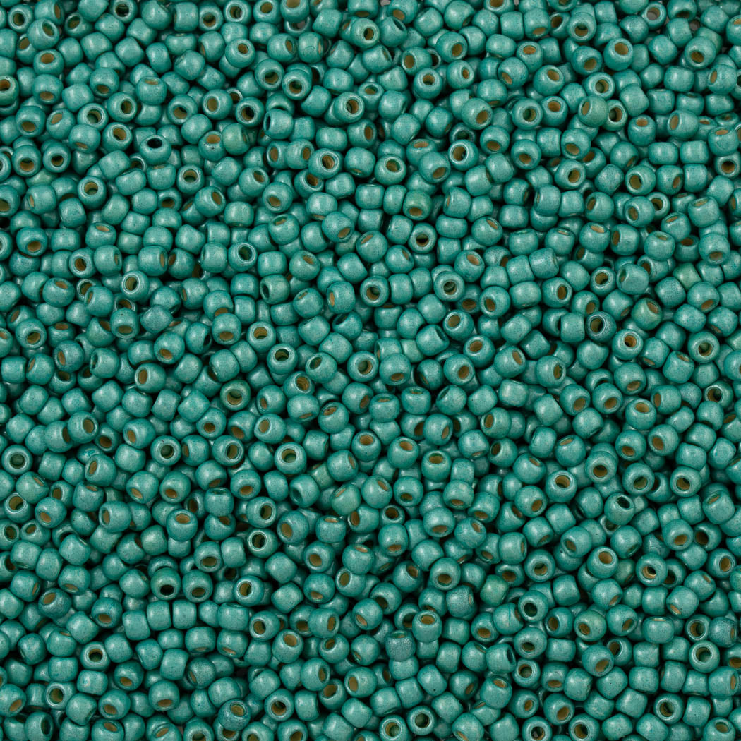 50g Toho Round Seed Bead 6/0 PermaFinish Galvanized Matte Light Teal (561PFF)