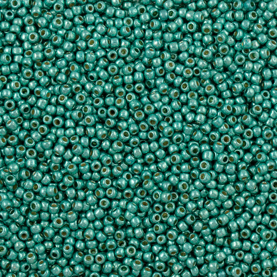 50g Toho Round Seed Bead 6/0 PermaFinish Galvanized Green Teal (561PF)