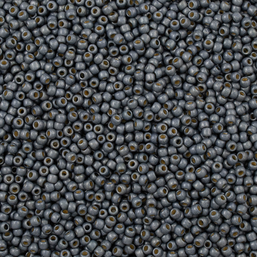 50g Toho Round Seed Bead 6/0 PermaFinish Galvanized Matte Blue Slate (565PFF)
