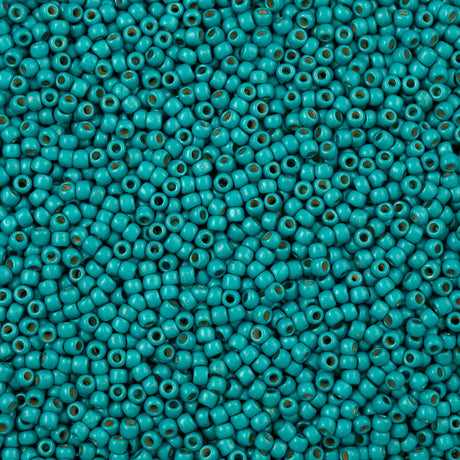 50g Toho Round Seed Bead 6/0 PermaFinish Matte Galvanized Teal (569PFF)