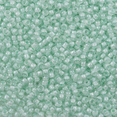 50g Toho Round Seed Bead 8/0 Inside Color Crystal Mint Lined (1065)