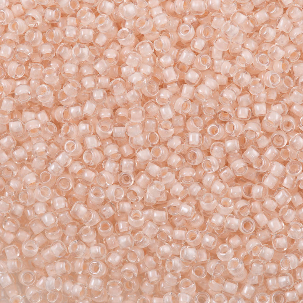 50g Toho Round Seed Bead 8/0 Inside Color Crystal Blush Lined (1068)