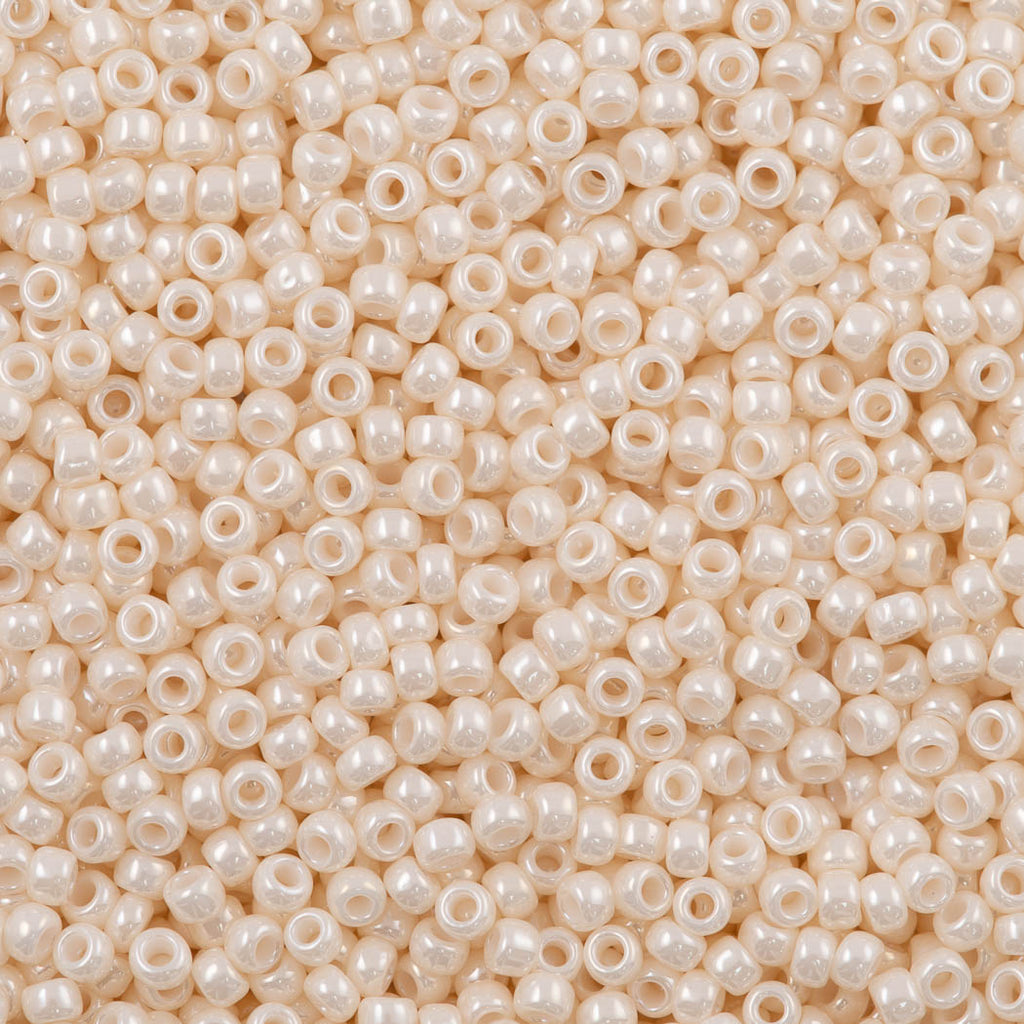 50g Toho Round Seed Bead 8/0 Opaque Lustered Light Beige (123L)