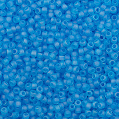 50g Toho Round Seed Bead 8/0 Transparent Matte Aquamarine AB (163F)
