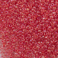 50g Toho Round Seed Bead 8/0 Inside Color Crystal Rose Lined AB (1845)