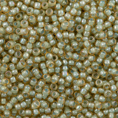 50g Toho Round Seed Bead 8/0 Inside Color Crystal Blue Mint Lined AB (1848)
