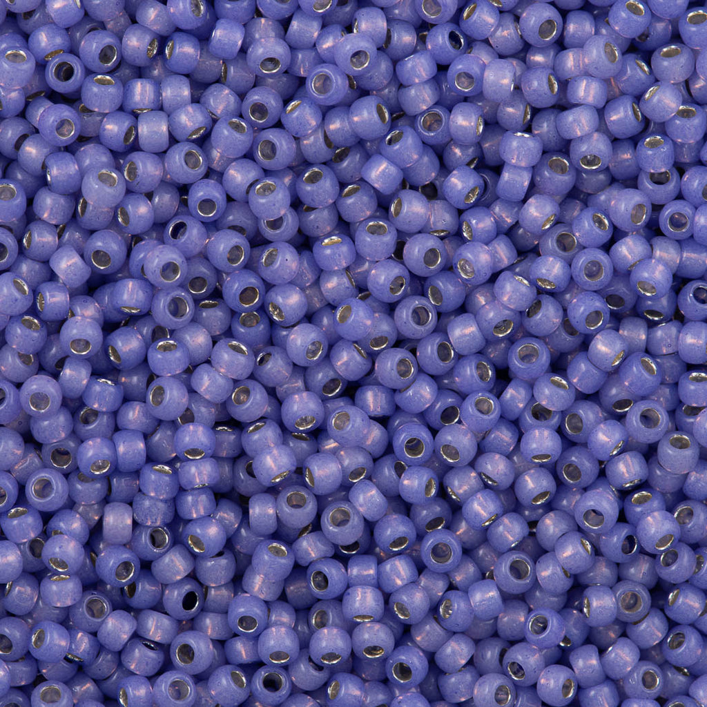50g Toho Round Seed Bead 8/0 Silver Lined Milky Sapphire (2123)