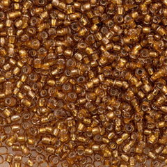 50g Toho Round Seed Bead 8/0 Silver Lined Transparent Honey (2156S)