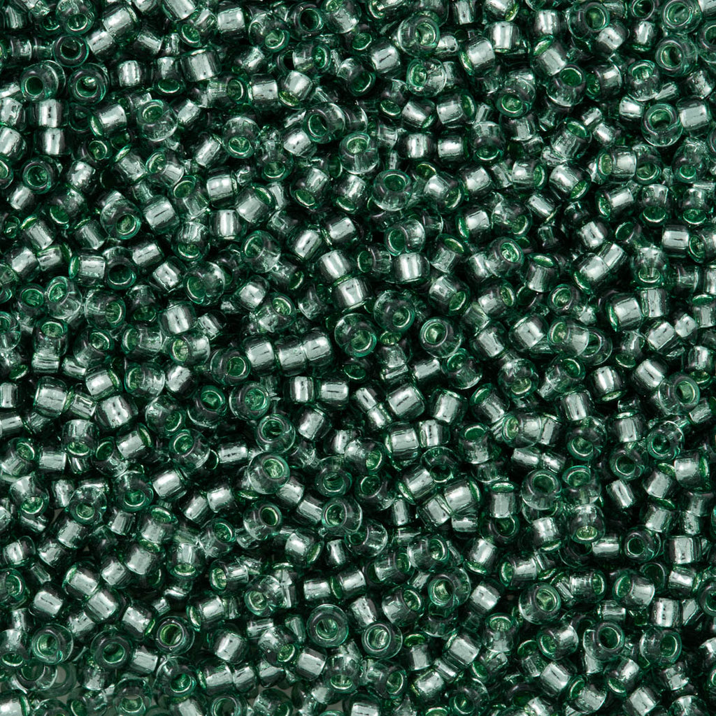 50g Toho Round Seed Bead 8/0 Silver Lined Prairie Green (2202)