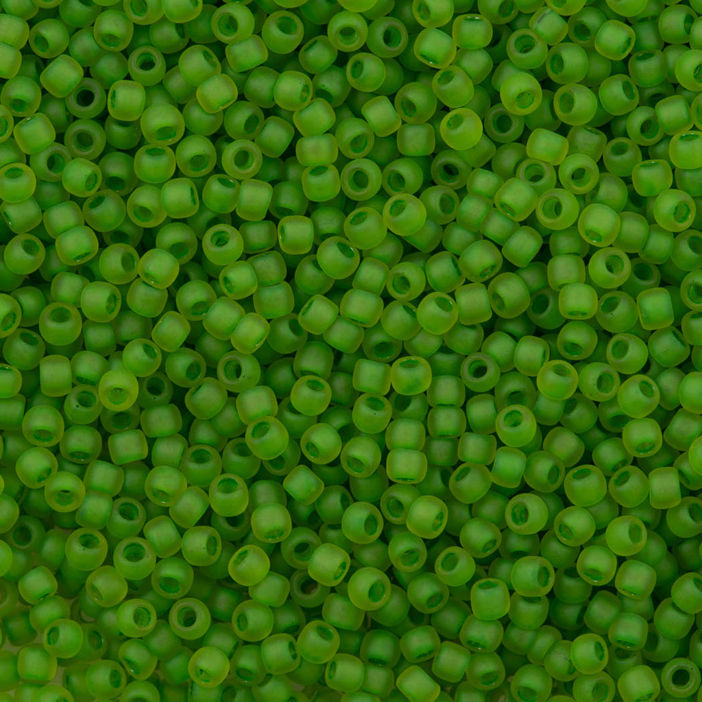 50g Toho Round Seed Bead 8/0 Inside Color Matte Jonquil Shamrock Lined (306F)