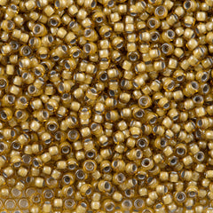 50g Toho Round Seed Bead 8/0 Inside Color Topaz Light Gray Lined (375)