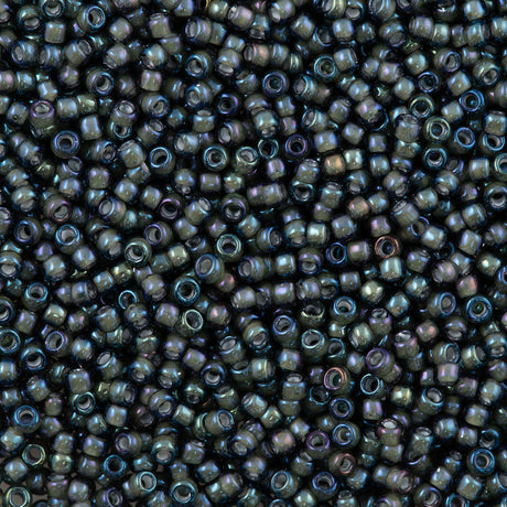 50g Toho Round Seed Bead 8/0 Inside Color Navy White Lined (383)