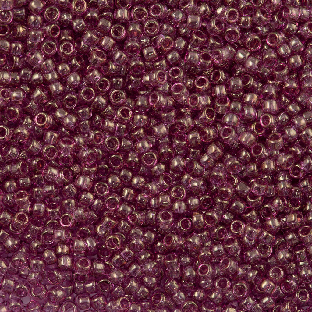 50g Toho Round Seed Bead 8/0 Gold Luster Pink Rose (628)
