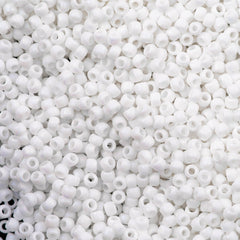 50g Toho Round Seed Bead 8/0 Matte Color Opaque White AB (761)