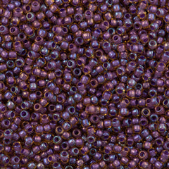 50g Toho Round Seed Bead 8/0 Inside Color Light Topaz Opaque Purple Lined (927)