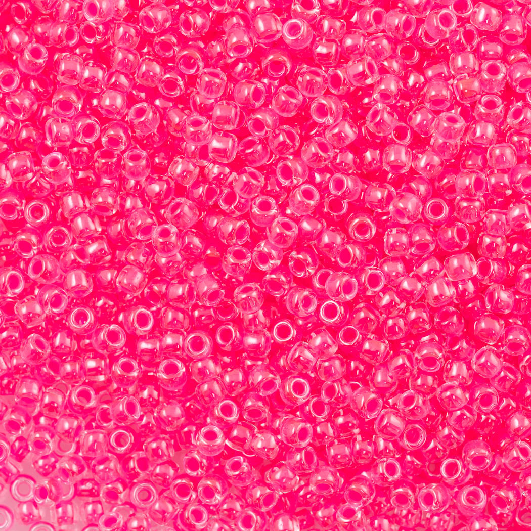 50g Toho Round Seed Bead 8/0 Luminous Neon Pink (978)