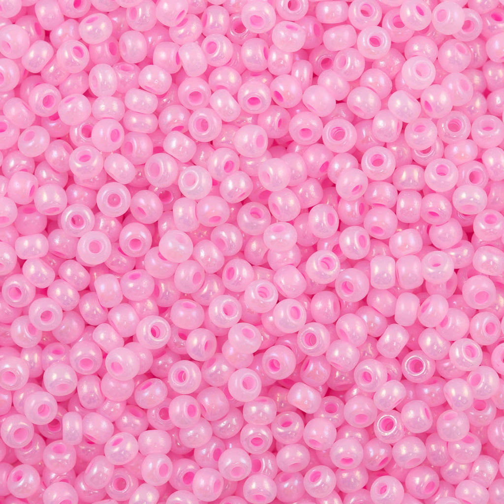 Czech Seed Bead 8/0 Pink Ceylon AB (57573)