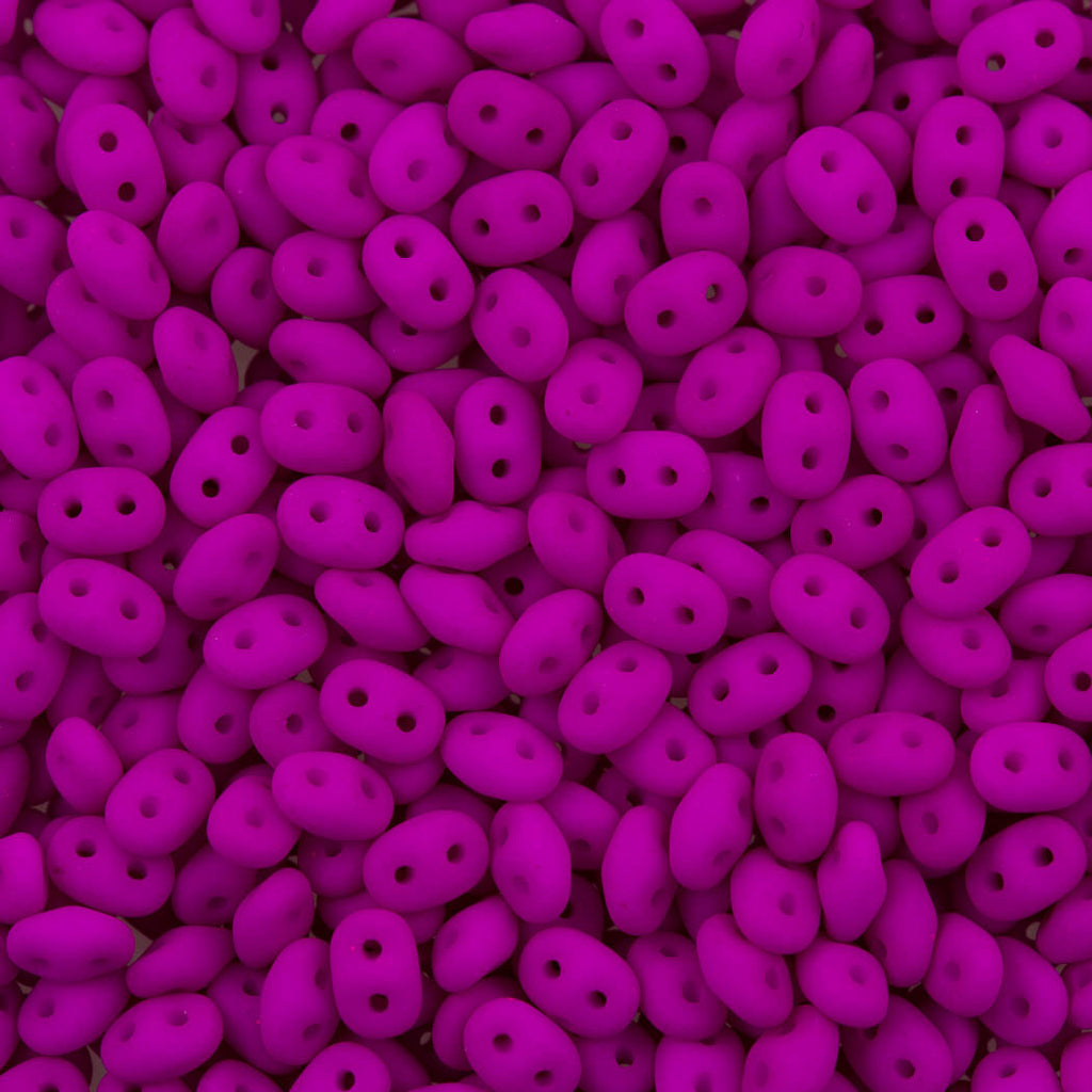 Super Duo 2x5mm Two Hole Beads Neon Violet (25125)