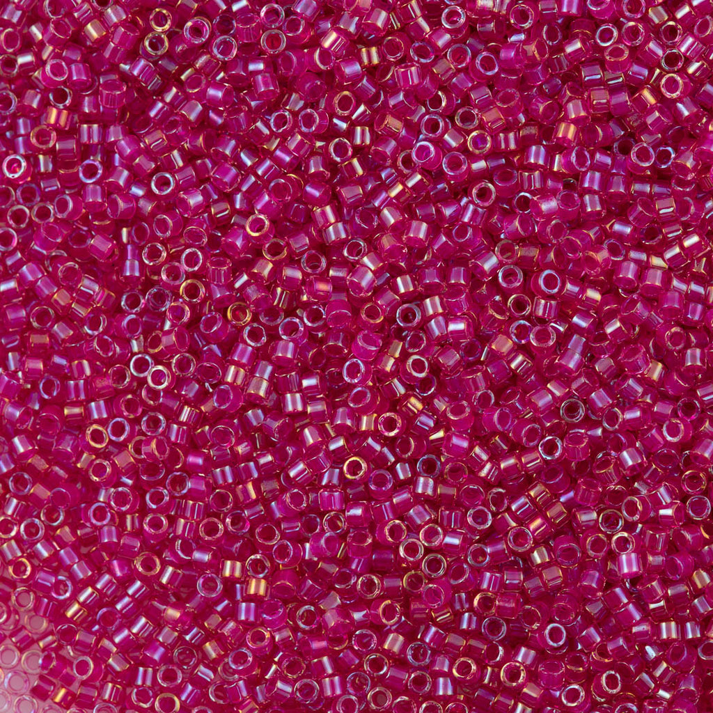 25g Miyuki Delica seed bead 11/0 Inside Dyed Color Popping Pink DB1743