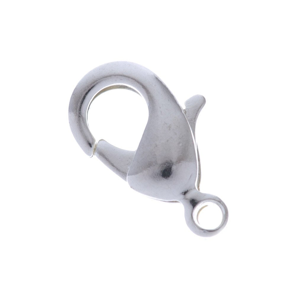 Lobster Claw Clasp 12mm Silver Plated Brass