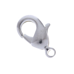 Four Lobster Claw Clasp 12mm Silver Plated Brass
