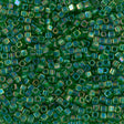 Miyuki 1.8mm Cube Seed Bead Transparent Green AB 8g Tube (179)