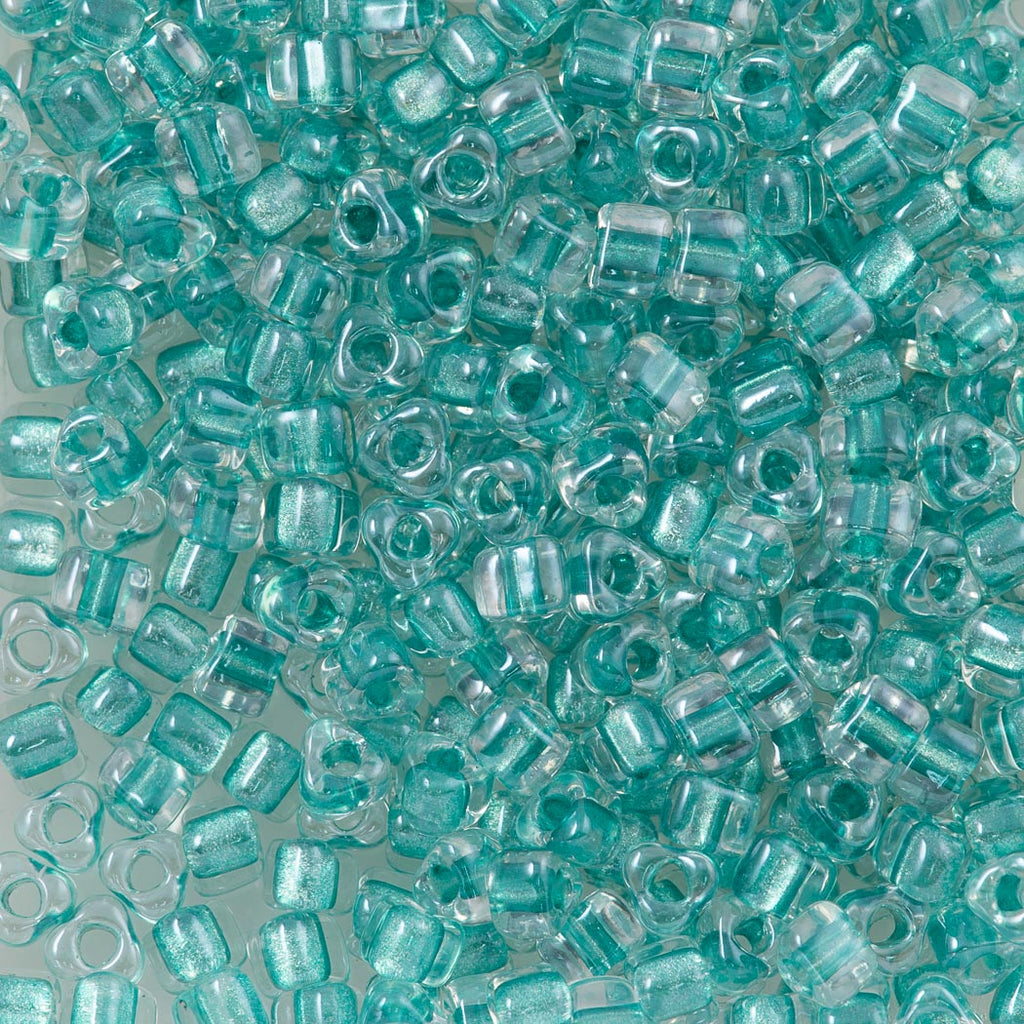 Miyuki Triangle Seed Bead 10/0 Inside Color Lined Sparkle Aqua Green (1528)