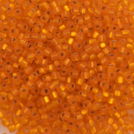 Miyuki Triangle Seed Bead 10/0 Matte Silver Lined Orange 10g (8F)