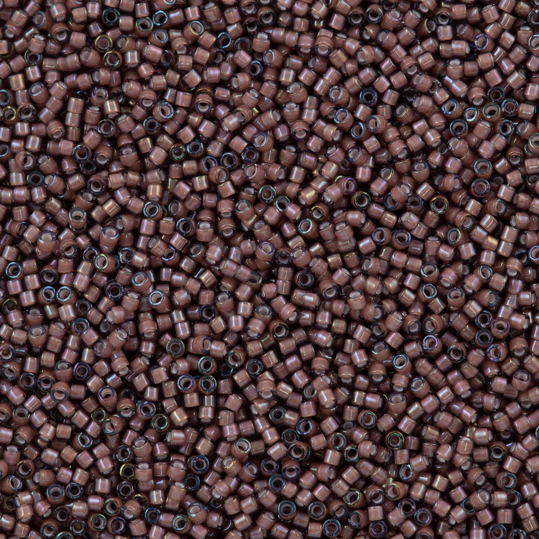 Miyuki Delica Seed Bead 11/0 Inside Dyed Color Berry & White 2-inch Tube DB1792