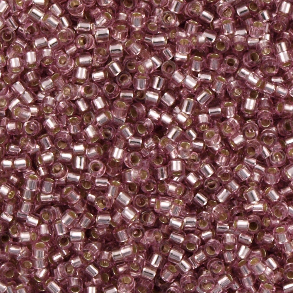 Miyuki Delica Seed Bead 11/0 Silver Lined Blush Rose 2-inch Tube DB1434