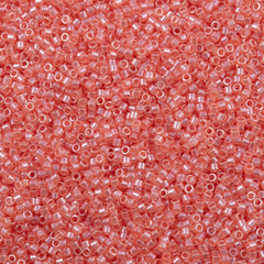 25g Miyuki Delica Seed Bead 11/0 Crystal Glazed Pink Grapefruit Luster DB1481