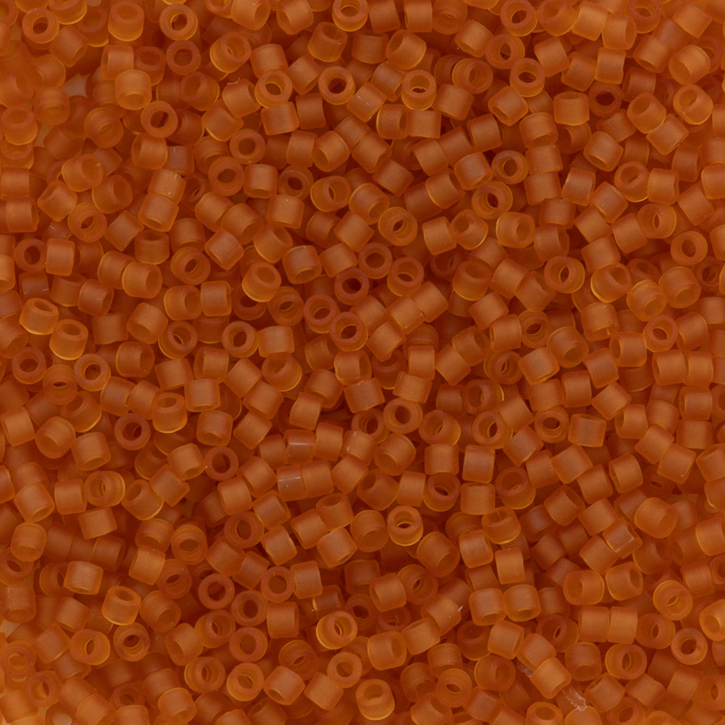 Miyuki Delica Seed Bead 11/0 Matte Transparent Dark Topaz 2-inch Tube DB1261