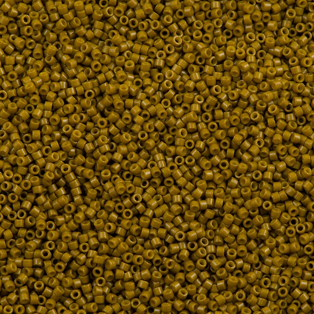 25g Miyuki Delica Seed Bead 11/0 Duracoat Dyed Opaque Spanish Olive DB2141