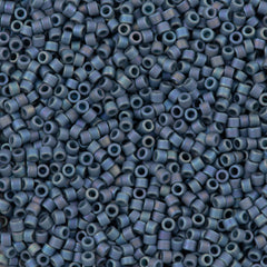 Miyuki Delica Seed Bead 11/0 Matte Opaque Glazed Moody Blue AB 2-inch Tube DB2316