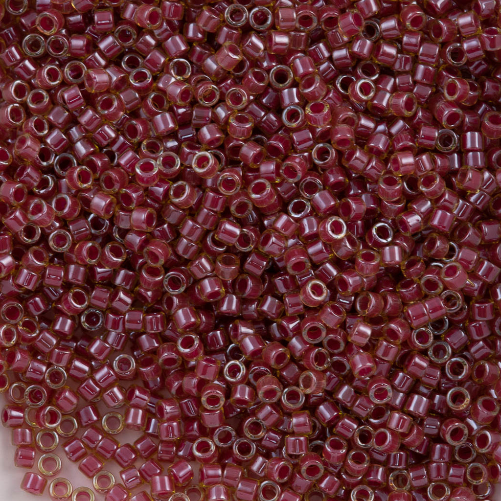 Miyuki Delica Seed Bead 11/0 Inside Dyed Color Amber Dark Red DB283