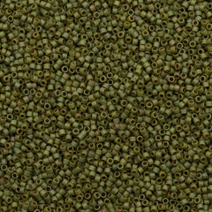 Miyuki Delica Seed Bead 11/0 Matte Opaque Light Yellow Green Gold Luster AB 2-inch Tube DB372