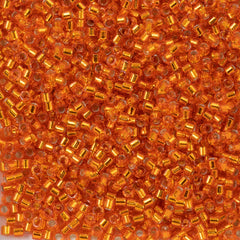 Miyuki Delica Seed Bead 11/0 Silver Lined Orange 2-inch Tube DB45