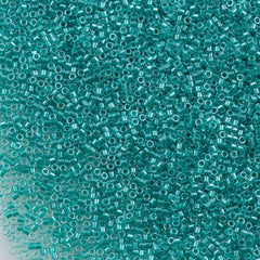 25g Miyuki Delica seed bead 11/0 Inside Color Lined Shimmer Turquoise DB904